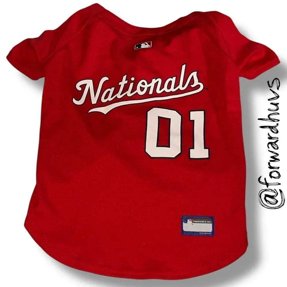 Washington Nationals Dog Jersey – Large – MLB Merchandise by Pets First Inc.